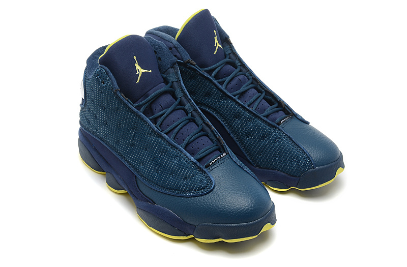 Air Jordan 13 Retro Squadron Blue Electric Yellow Black - Click Image to Close