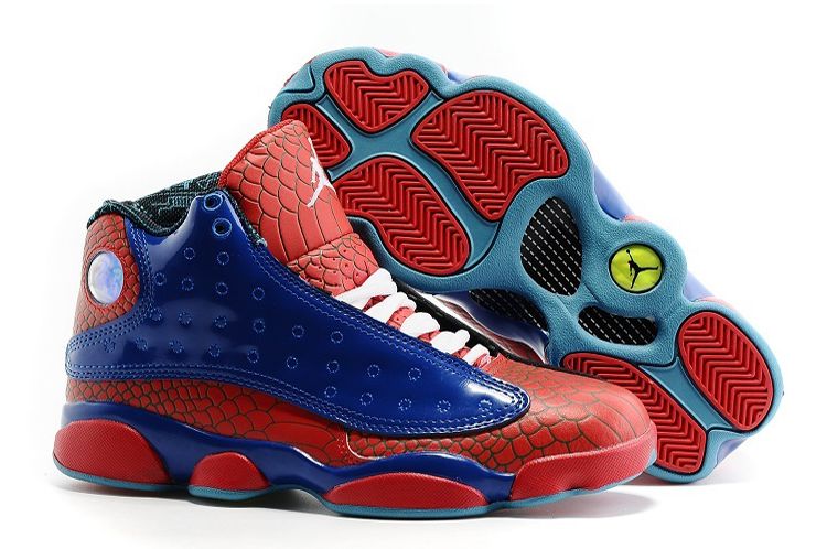 Air Jordan 13 Spiderman Blue Red Snakeskin