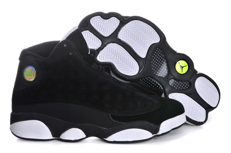 Air Jordan 13 Suede Black White Shoes - Click Image to Close