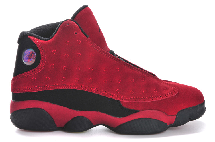 Air Jordan 13 Suede Dark Red Black Shoes - Click Image to Close