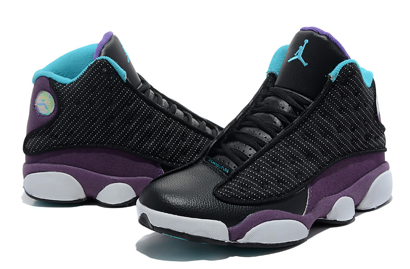 2013 Comfortable Air Jordan 13 Wool Black Purple White Shoes - Click Image to Close