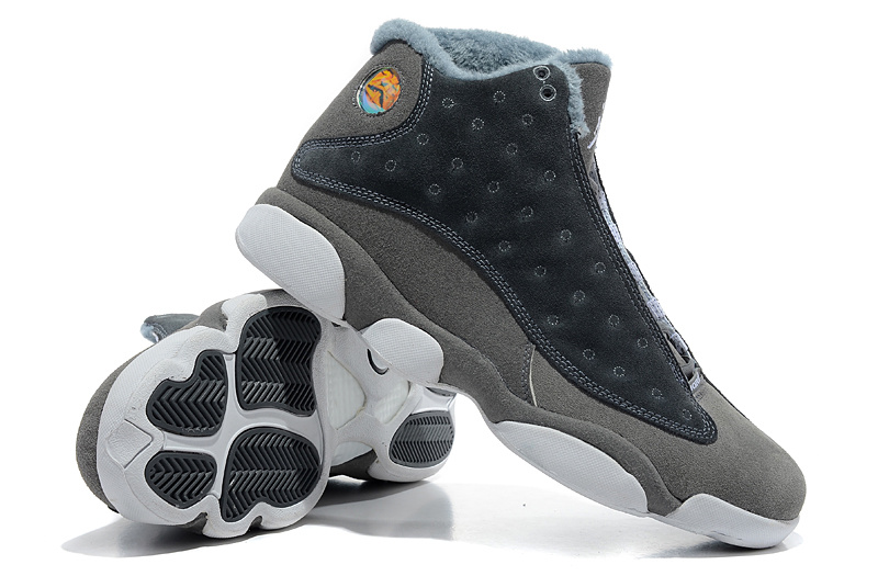 2013 Comfortable Air Jordan 13 Wool Grey White Shoes
