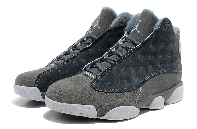 2013 Comfortable Air Jordan 13 Wool Grey White Shoes