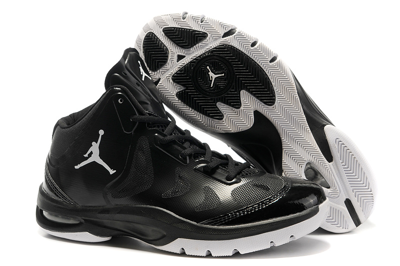 2012 Olympic Jordan Shoes Black White - Click Image to Close