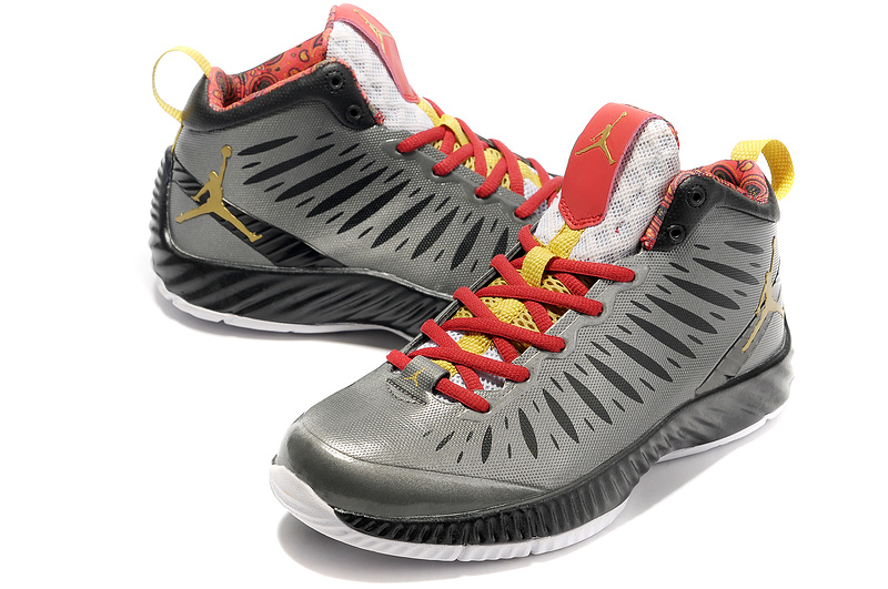 2012 Olympic Jordan Shoes Grey Red White - Click Image to Close