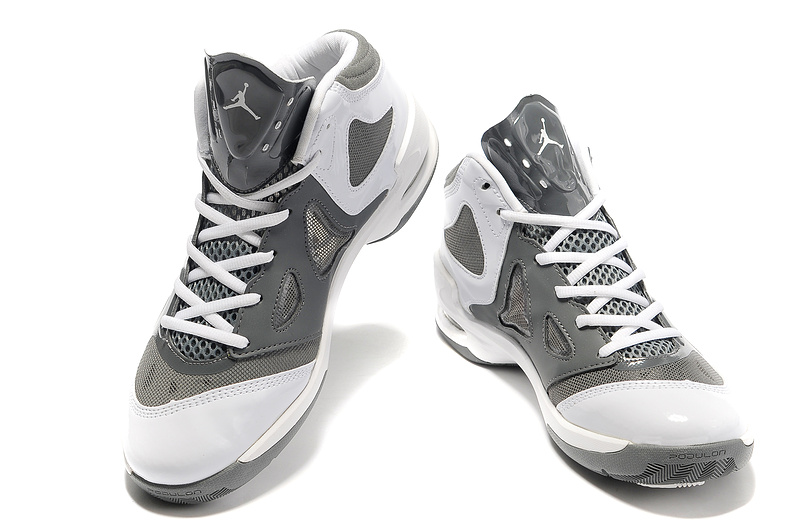 2012 Olympic Jordan Shoes Grey White - Click Image to Close