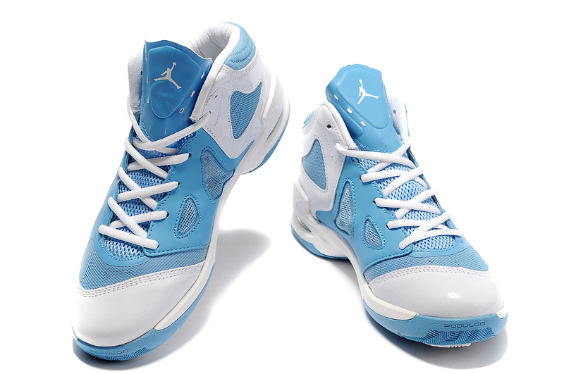2012 Olympic Jordan Shoes White Blue - Click Image to Close
