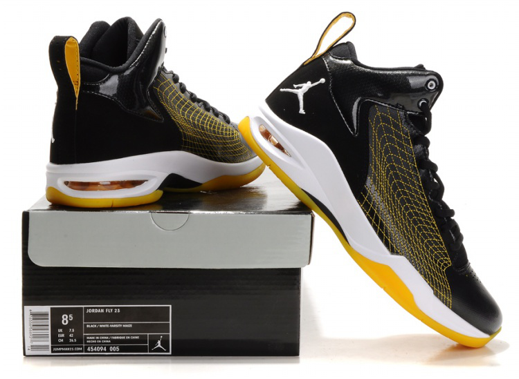 Handsome Jordan 23 Fly Spiderman Black Yellow White