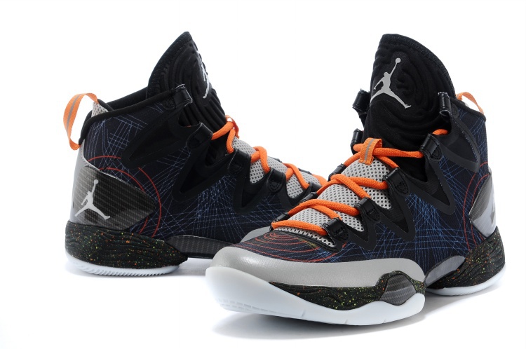 Air Jordan 28 SE Grey Black Grey Orange Shoes