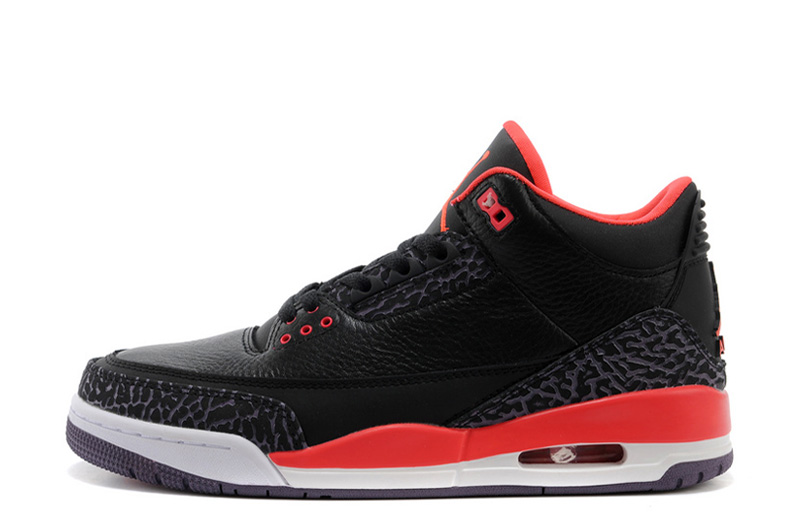 Air Jordan 3 Retro Black Bright Crimson Canyon Purple Pure Violet - Click Image to Close