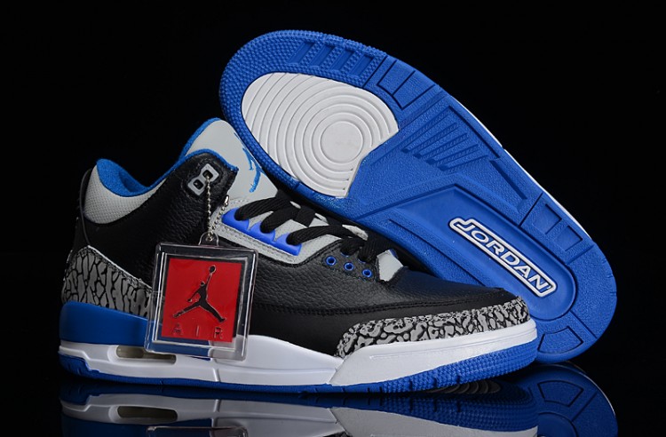 Air Jordan 3 Retro Sport Blue Black Sport Blue Wolf Grey