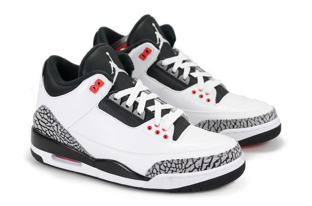 Air Jordan 3 Retro White Black Wolf Grey Infrared 23 2014 - Click Image to Close