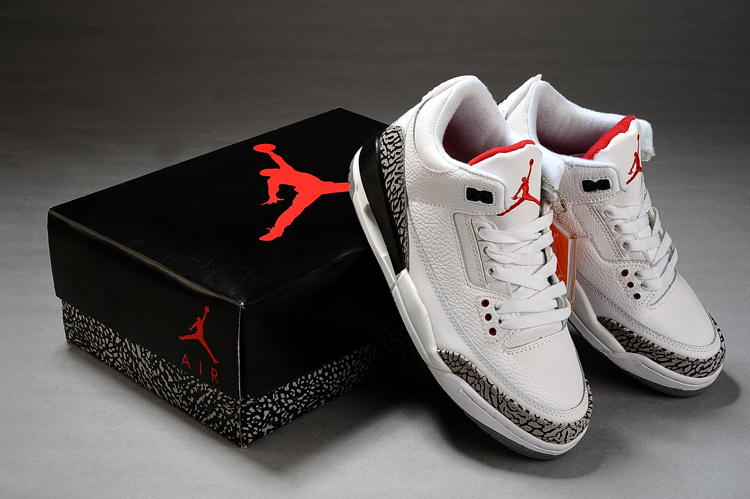 Air Jordan 3 Retro White Fire Red Cement Grey Black 2011 - Click Image to Close