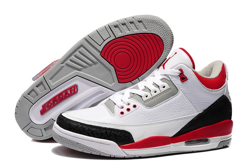 Air Jordan 3 Retro White Fire Red Cement Grey - Click Image to Close