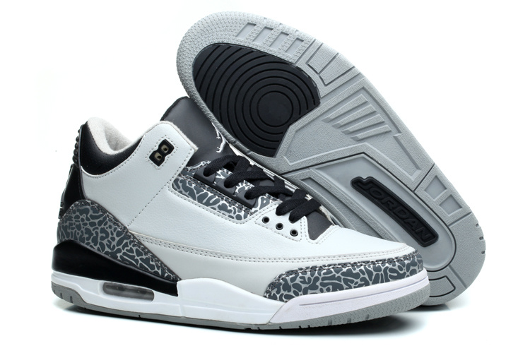 Air Jordan 3 Retro Wolf Grey Metallic Silver Black White 2014 - Click Image to Close