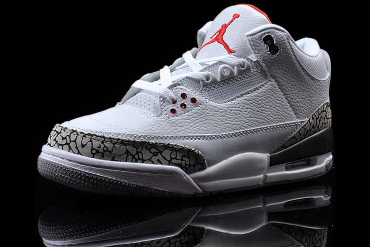 New Authentic Jordan 3 White Grey Nike Logo Shoes