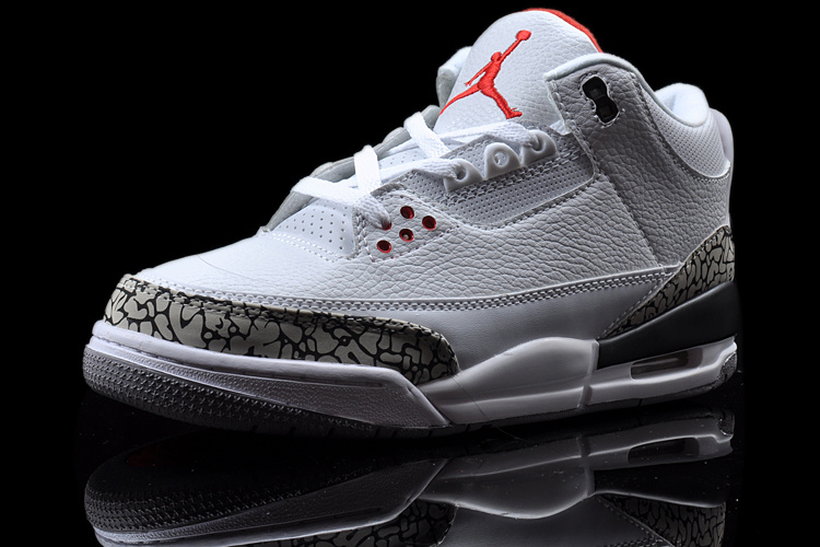 New Authentic Jordan 3 White Grey Nike Logo Shoes - Click Image to Close