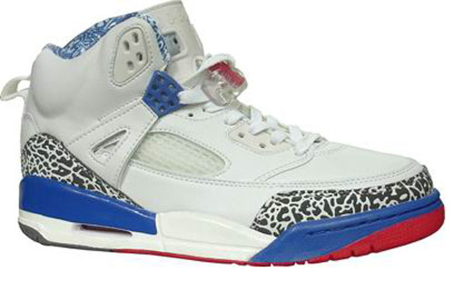 Special Jordan Shoes 3.5 White Blue Red - Click Image to Close