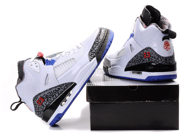 Special Jordan Shoes 3.5 White Grey Blue