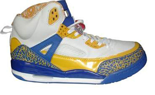 Special Jordan Shoes 3.5 White Yellow Blue - Click Image to Close