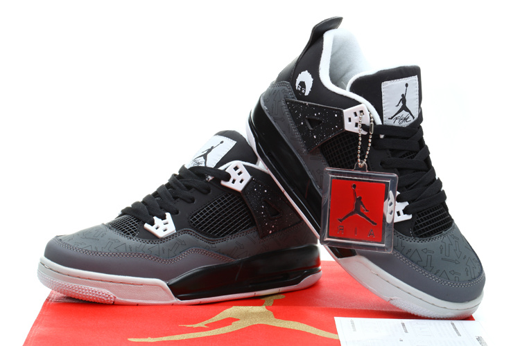 Air Jordan 4 Retro Superman Black Grey White Shoes - Click Image to Close