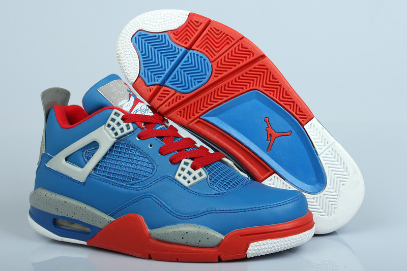 Air Jordan 4 Superman Edition Blue Red Grey White Shoes