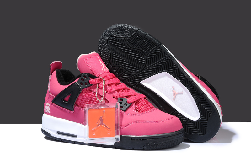 New Jordan 4 Thor Pink White Black Shoes