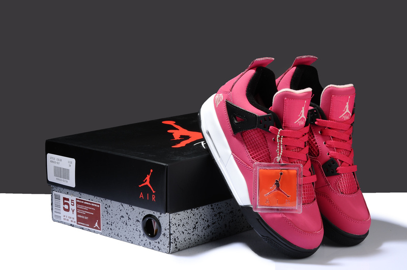 New Jordan 4 Thor Pink White Black Shoes - Click Image to Close