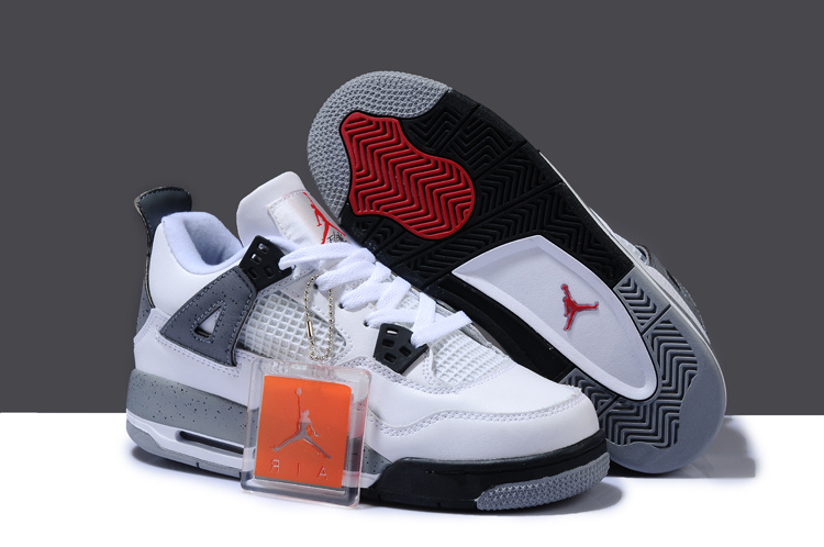 New Arrival Air Jordan 4 White Black Grey For Women