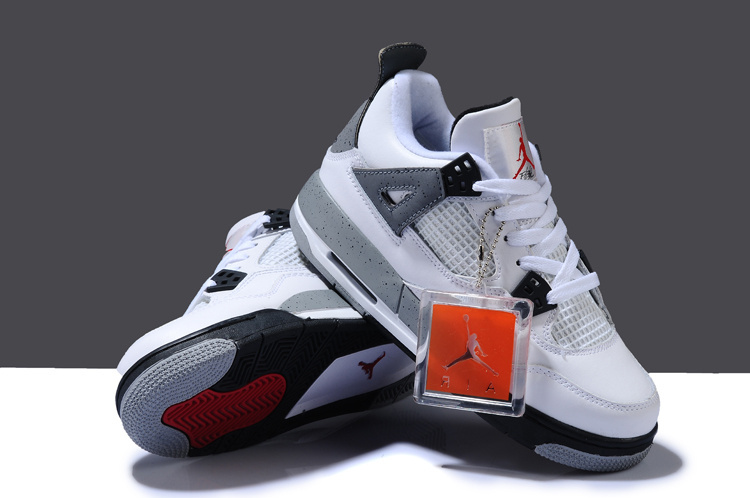 New Arrival Air Jordan 4 White Black Grey For Women