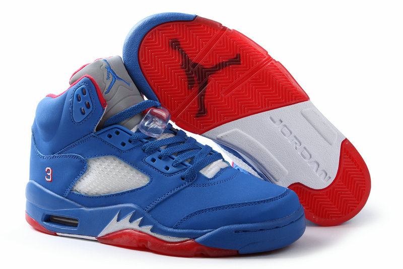 2013 Popular Jordan 5 All Blue Red - Click Image to Close