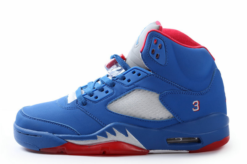 2013 Popular Jordan 5 All Blue Red - Click Image to Close