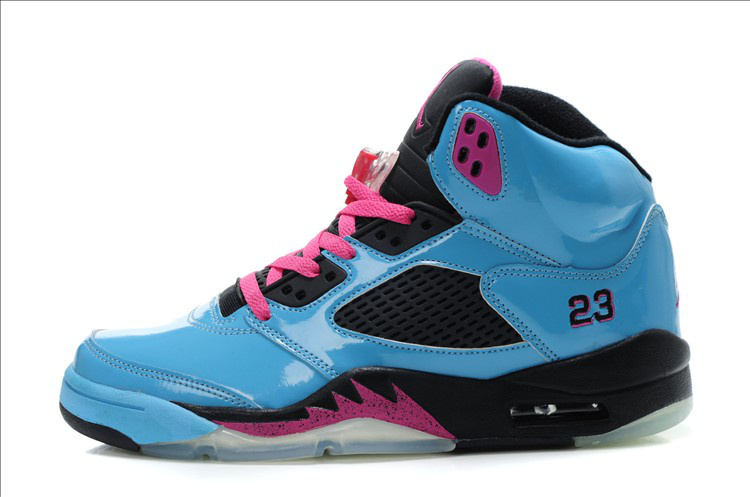 Authentic Jordan Retro 5 Blue Black Shoes - Click Image to Close