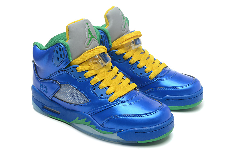 Air Jordan 5 Retro Easter Metallic Blue Yellow Green Cheap