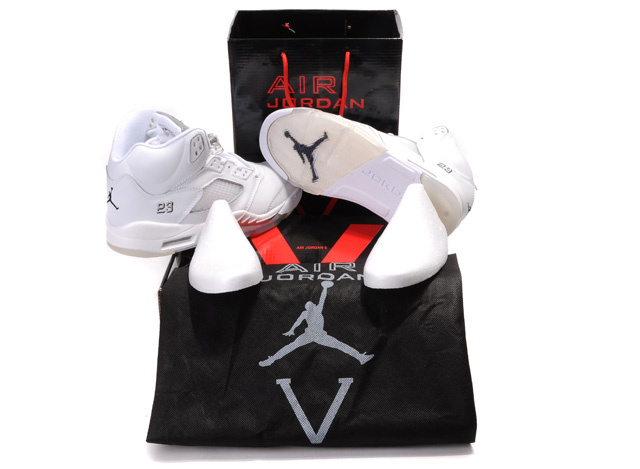 Authentic Jordan 5 Hardback Box All White - Click Image to Close