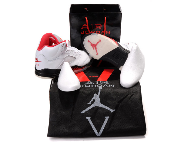 Authentic Jordan 5 Hardback Box White Black Red