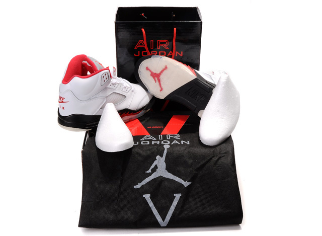 Authentic Jordan 5 Hardback Box White Black Red - Click Image to Close