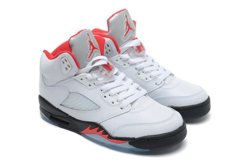 Air Jordan 5 Retro White Black Fire Red