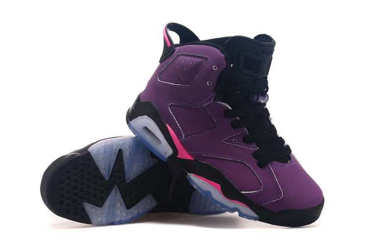 2015 Real Air Jordan 6 Grape Black Shoes For Women