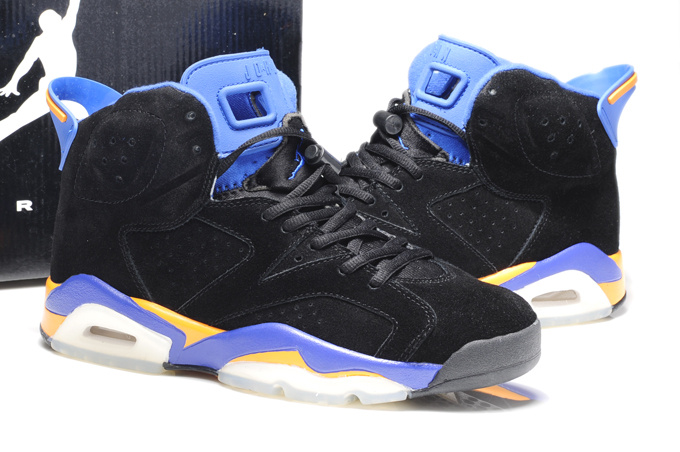 Air Jordan 6 Suede Black Blue White Shoes