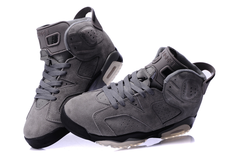 Air Jordan 6 Suede Grey Black Shoes - Click Image to Close