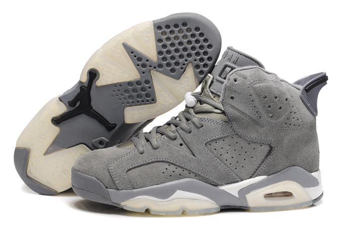 Air Jordan 6 Suede Grey White Shoes - Click Image to Close