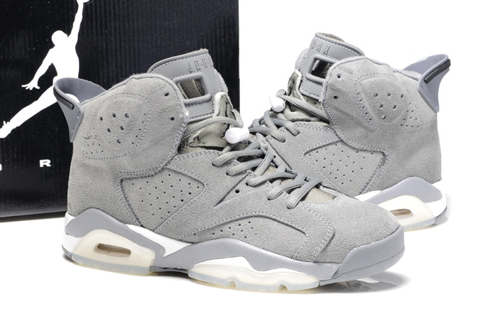 Air Jordan 6 Suede Grey White Shoes