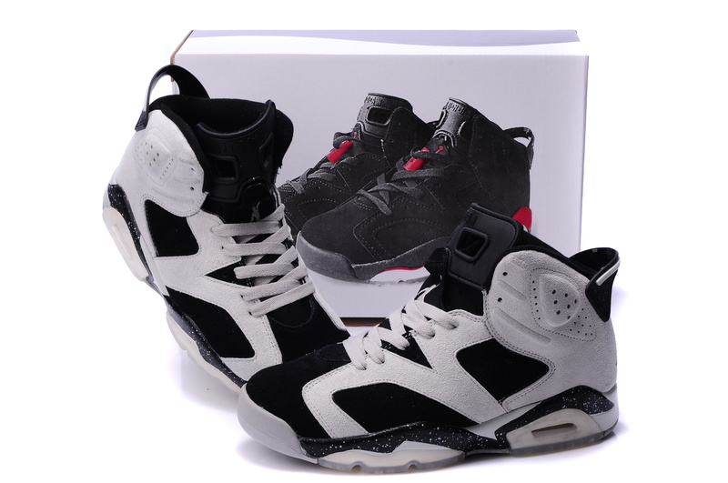 Air Jordan 6 Suede White Black Grey Shoes