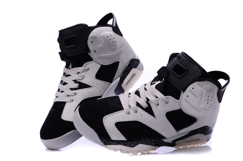 Air Jordan 6 Suede White Black Grey Shoes - Click Image to Close