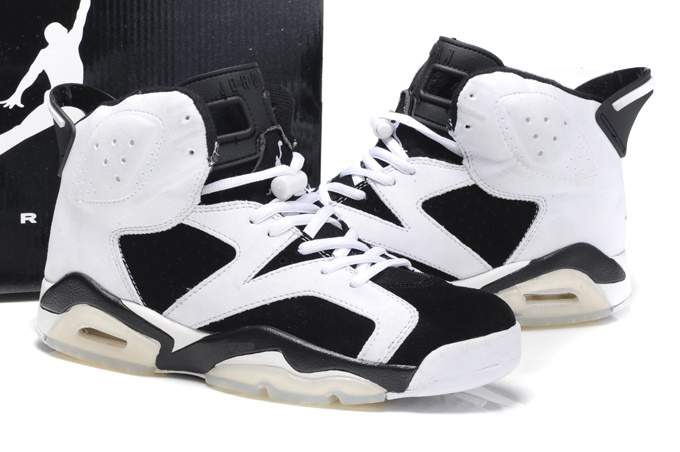 Air Jordan 6 Suede White Black Shoes - Click Image to Close