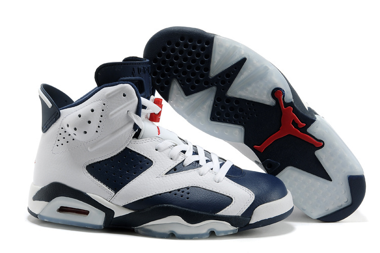 Air Jordan 6 VI Retro Olympic White Midnight Navy Varsity Red - Click Image to Close