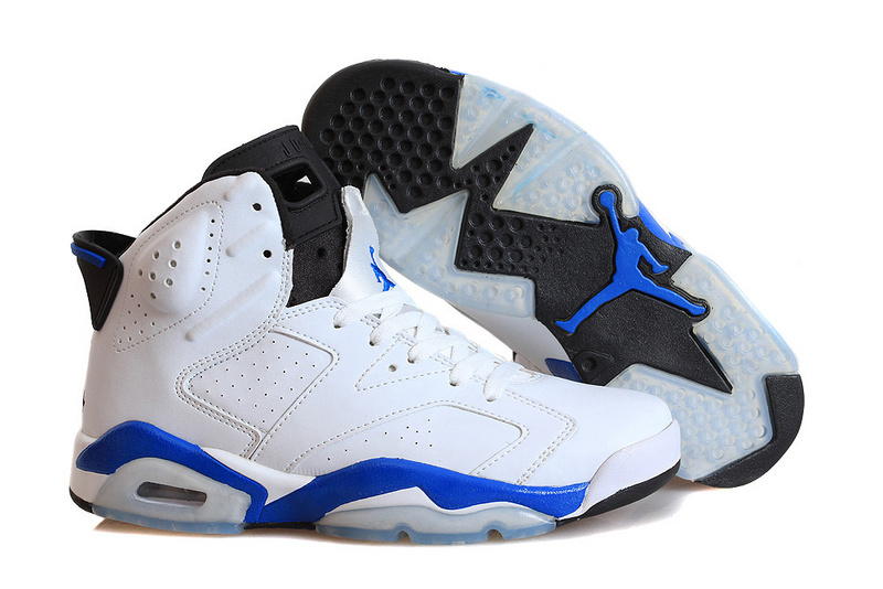 Air Jordan 6 VI Retro White Sport Blue Black Cheap - Click Image to Close