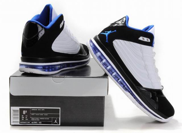 Cheap Jordan Big Ups White Black Blue Shoes