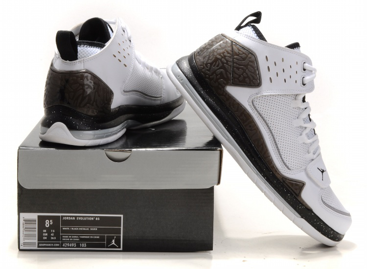 Air Jordan Evolution 85 Black White Brown Black - Click Image to Close